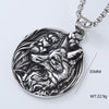 Men's Retro Punk Street Fashion Long Stainless Steel Necklace With Geometric Pattern And Polishing Treatment