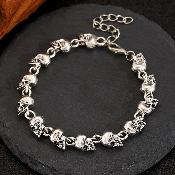 Men's Retro Punk Style Alloy Geometric Skull Electroplating Bracelet