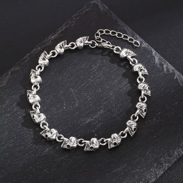 Men's Retro Punk Style Alloy Geometric Skull Electroplating Bracelet
