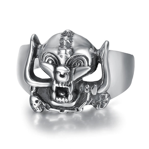 Men's Retro Skull Titanium Steel Ring With Electroplated Stainless Steel Personality Design