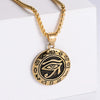 Men's Retro Stainless Steel Pendant With Devil's Eye And Doll Pattern 18K Gold Vacuum Electroplated