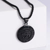 Men's Retro Stainless Steel Pendant With Devil's Eye And Doll Pattern 18K Gold Vacuum Electroplated