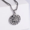Men's Retro Stainless Steel Pendant With Devil's Eye And Doll Pattern 18K Gold Vacuum Electroplated