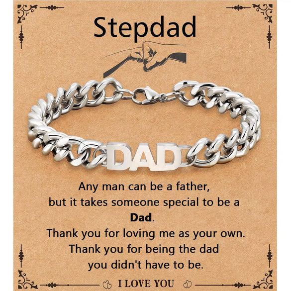 Men's Retro Trendy Stainless Steel Cuban Chain Bracelet With Geometric Letter And Number Design Electroplated Fashion Jewelry