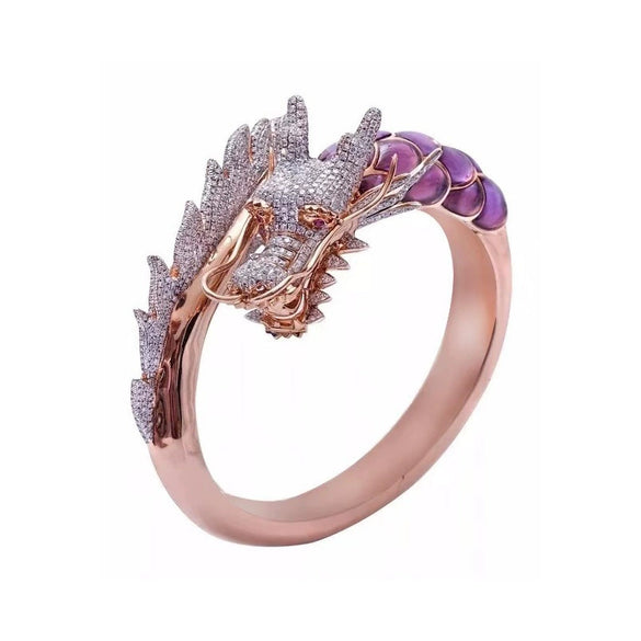 Men's Rose Gold Plated Alloy Animal Zodiac Ring Geometric Personality Statement Jewelry