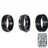 Men's Rotatable Titanium Steel Ring Set Three Piece Jewelry With Geometric Design And Electroplating