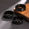 Men's Rotatable Titanium Steel Ring Set Three Piece Jewelry With Geometric Design And Electroplating