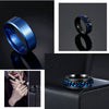Men's Rotating Chain Ring Titanium Steel Jewelry With Electroplating And Letters Numbers Text Pattern