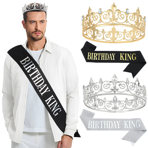 Men's Round Crown Alloy Headwear Accessories Glitter Cloth Semimanual And Semimechanical
