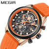 Men's Silicone Alloy Quartz Watch Business Style Round Dial Spiral Crown Pin Buckle