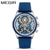 Men's Silicone Alloy Quartz Watch Business Style Round Dial Spiral Crown Pin Buckle
