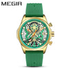Men's Silicone Alloy Quartz Watch Business Style Round Dial Spiral Crown Pin Buckle