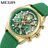 Men's Silicone Alloy Quartz Watch Business Style Round Dial Spiral Crown Pin Buckle