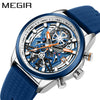 Men's Silicone Alloy Quartz Watch Business Style Round Dial Spiral Crown Pin Buckle