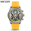 Men's Silicone Alloy Quartz Watch Business Style Round Dial Spiral Crown Pin Buckle
