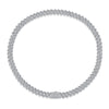 Men's Silver Moissanite Inlay Geometric Cuban Chain Necklace