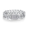 Men's Silver Moissanite Inlay Geometric Style Bracelet