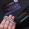 Men's Silver Moissanite Inlay Geometric Style Bracelet