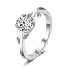 Men's Silver Synthetic Moissanite Round Ring Set With Precious Stones