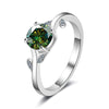 Men's Silver Synthetic Moissanite Round Ring Set With Precious Stones