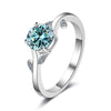 Men's Silver Synthetic Moissanite Round Ring Set With Precious Stones