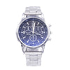 Men's Simple Style Alloy Wrist Watch With Round Dial And Stainless Steel Single Folding Buckle