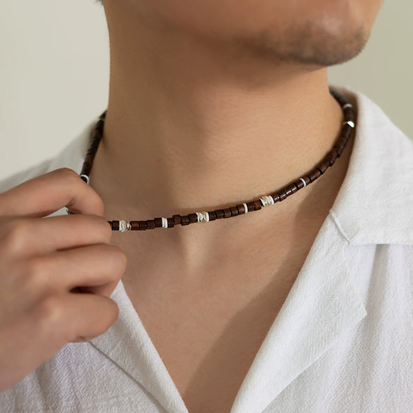 Men's Soft Pottery Beaded Handmade Necklace