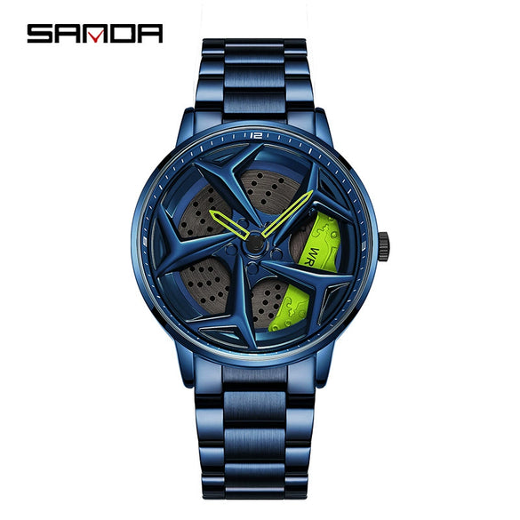 Men's Solid Steel Band Quartz Watch Alloy Case Stainless Steel Buckle Round Dial Leisure Style Waterproof