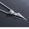 Men's Spearhead Pendant Necklace With Electroplated Alloy Animal Zodiac Design And Square Pearl Chain