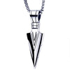 Men's Spearhead Pendant Necklace With Electroplated Alloy Animal Zodiac Design And Square Pearl Chain