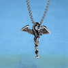 Men's Spearhead Pendant Necklace With Electroplated Alloy Animal Zodiac Design And Square Pearl Chain