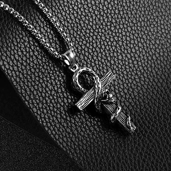 Men's Spearhead Pendant Necklace With Electroplated Alloy Animal Zodiac Design And Square Pearl Chain