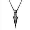 Men's Spearhead Pendant Necklace With Electroplated Alloy Animal Zodiac Design And Square Pearl Chain