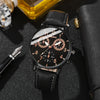 Men's Sport Quartz Watch And Belt Bracelet Set Alloy Case Imitation Leather Strap Ordinary Glass Mirror