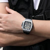 Men's Sports Alloy Case Silicone Strap Barrel Shape Multifunction Timing Calendar Watch