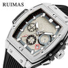 Men's Sports Alloy Case Silicone Strap Barrel Shape Multifunction Timing Calendar Watch