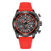 Men's Sports Alloy Case Silicone Strap Round Dial Waterproof Luminous Quartz Watch