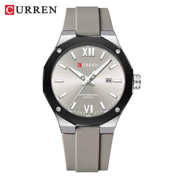 Men's Sports Casual Alloy And Silicone Watch With Round Dial Waterproof