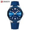 Men's Sports Casual Alloy And Silicone Watch With Round Dial Waterproof