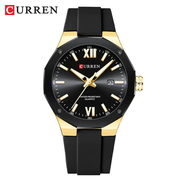 Men's Sports Casual Alloy And Silicone Watch With Round Dial Waterproof