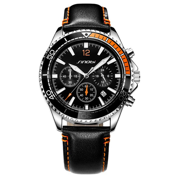 Men's Sports Casual Belt Watch Alloy Case Pu Strap Stainless Steel Buckle Round Dial