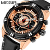 Men's Sports Chronograph Watch Alloy Case Genuine Leather Strap Mineral Strengthened Glass Mirror Round Dial