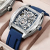 Men's Sports Mechanical Watch Alloy Case Silicone Strap Square Dial Luminous Waterproof