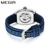 Men's Sports Mechanical Watch Alloy Case Silicone Strap Square Dial Luminous Waterproof