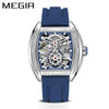 Men's Sports Mechanical Watch Alloy Case Silicone Strap Square Dial Luminous Waterproof