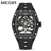 Men's Sports Mechanical Waterproof Watch Alloy Case Silicone Strap Barrel Shape