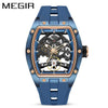 Men's Sports Mechanical Waterproof Watch Alloy Case Silicone Strap Barrel Shape