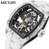 Men's Sports Mechanical Waterproof Watch Alloy Case Silicone Strap Barrel Shape