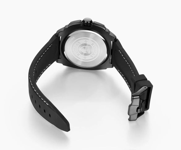 Men's Sports Multifunction Luminous Silicone Quartz Watch With Alloy Case Mineral Reinforced Glass Mirror Stainless Steel Buckle And Round Dial