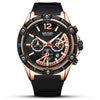 Men's Sports Multifunctional Calendar Waterproof Quartz Watch Alloy Case Silicone Strap Mineral Strengthened Glass Mirror Round Dial